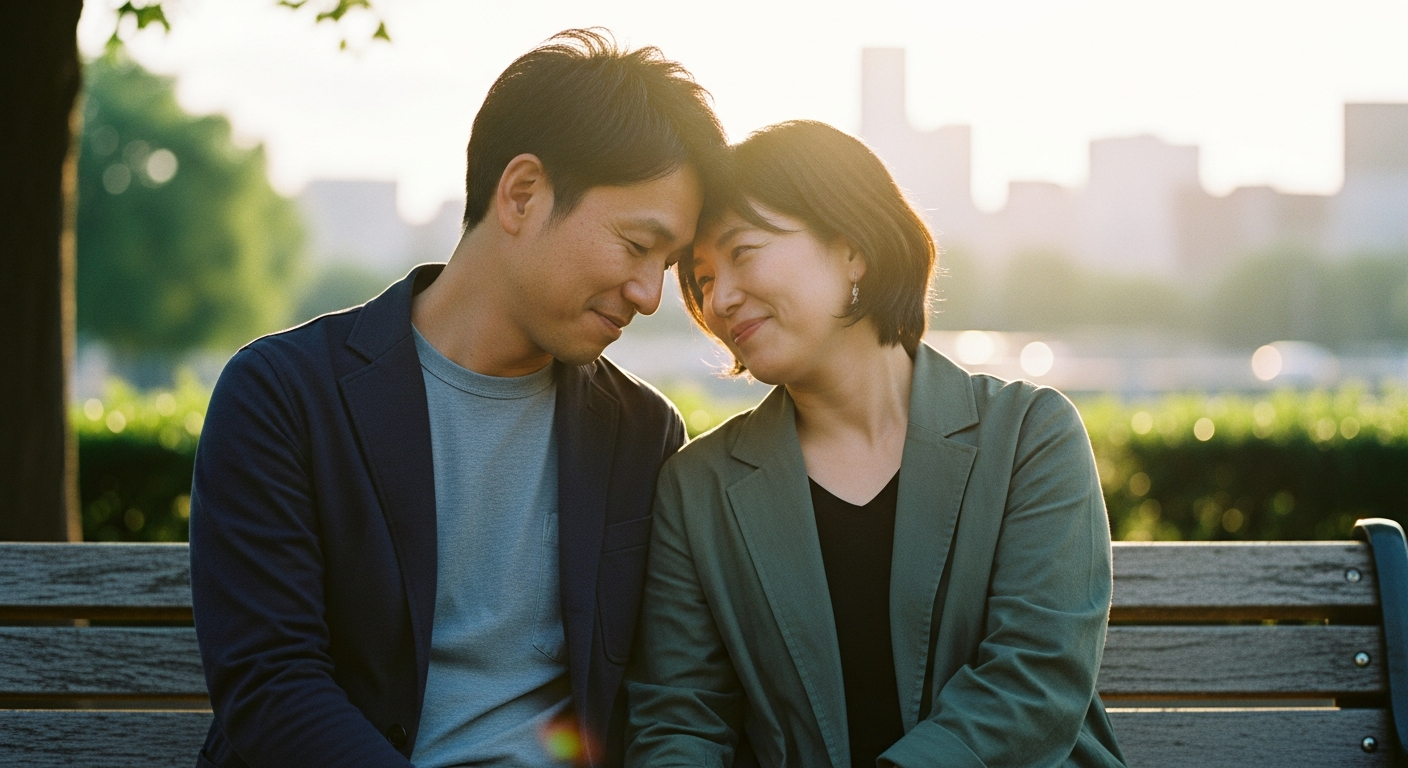 既婚者同士 キスの『既婚者同士のキスに隠された男女別の心理と本気度』を示すイメージ