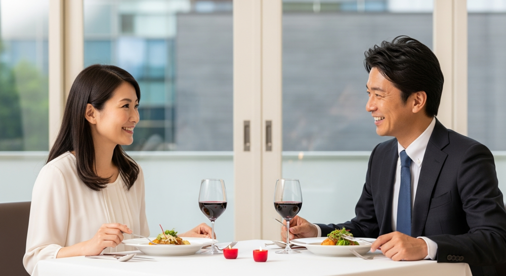 既婚者同士 食事の解説イメージ