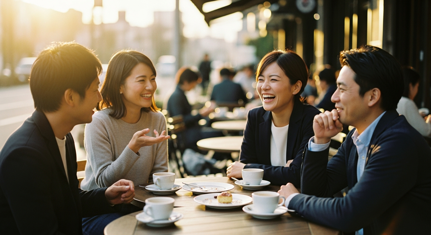 既婚者同士 仲良しの『夫婦ぐるみで友達になるときのコツ』を示すイメージ