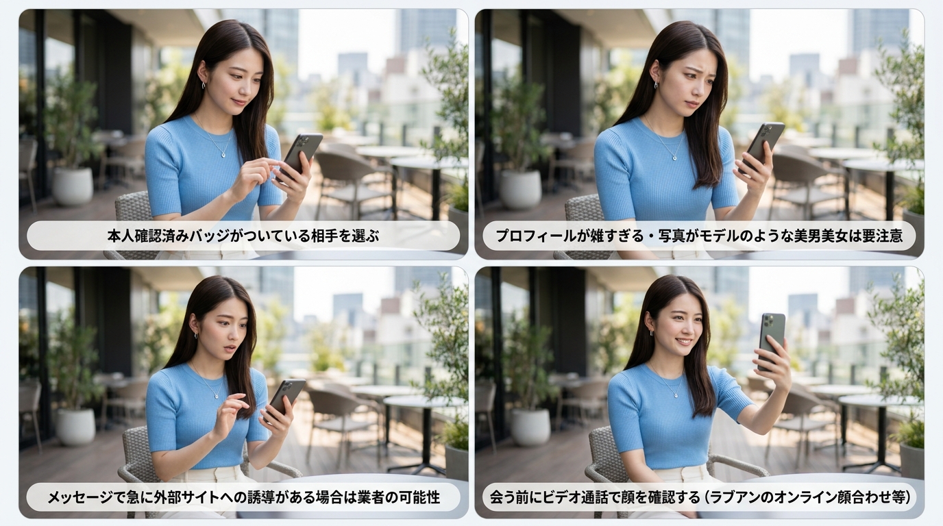 相手の本人確認状況を必ずチェックする