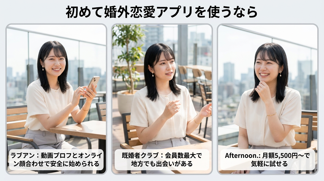 初めて婚外恋愛アプリを使うなら