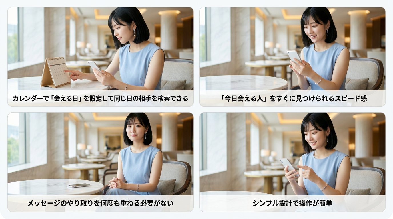 当日デート機能でスピーディーな出会い