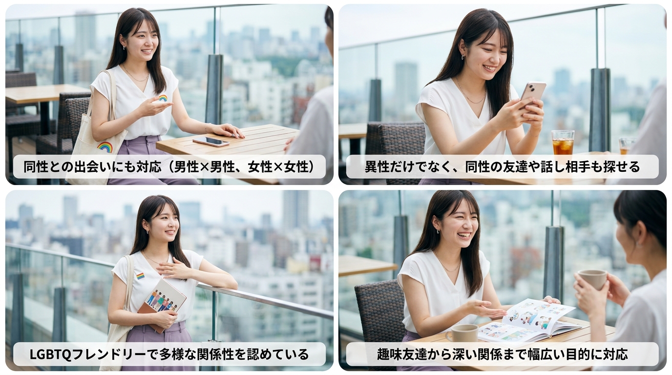 LGBTQフレンドリー、多様な関係性をサポート