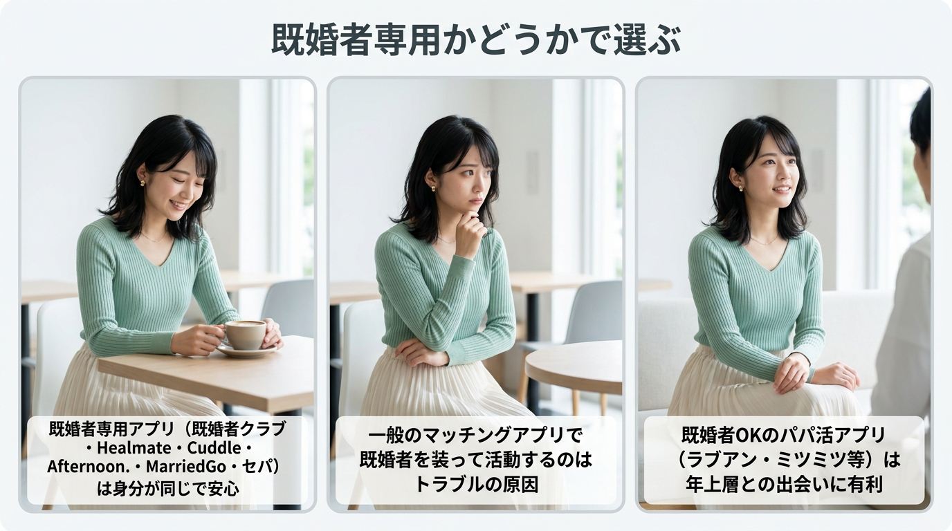 既婚者専用かどうかで選ぶ