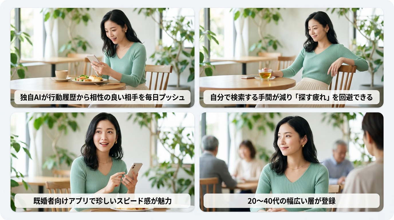 AIが価値観の合う相手を毎日提案してくれる仕組み